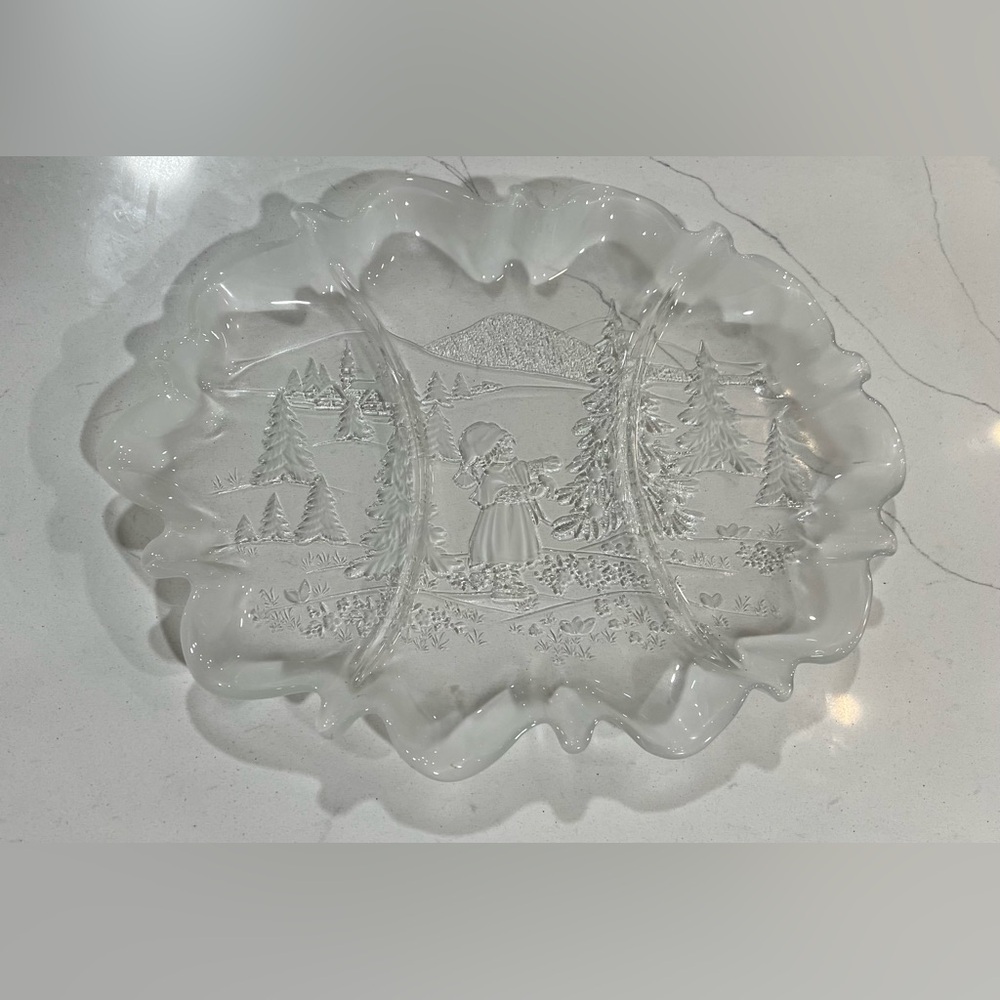 Frosted Glass Serving Plate